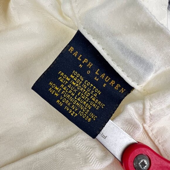 RALPH LAUREN Vintage King  Flat  Sheet TAN Cream  AVERY Floral Damask - Picture 3 of 5